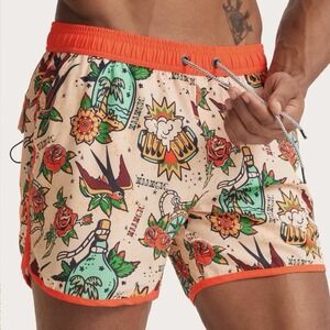 NEW Maamqic Seaborn Swallow Homing Swim Trunks Size XL Tattoo Flash Ed Hardy Y2K